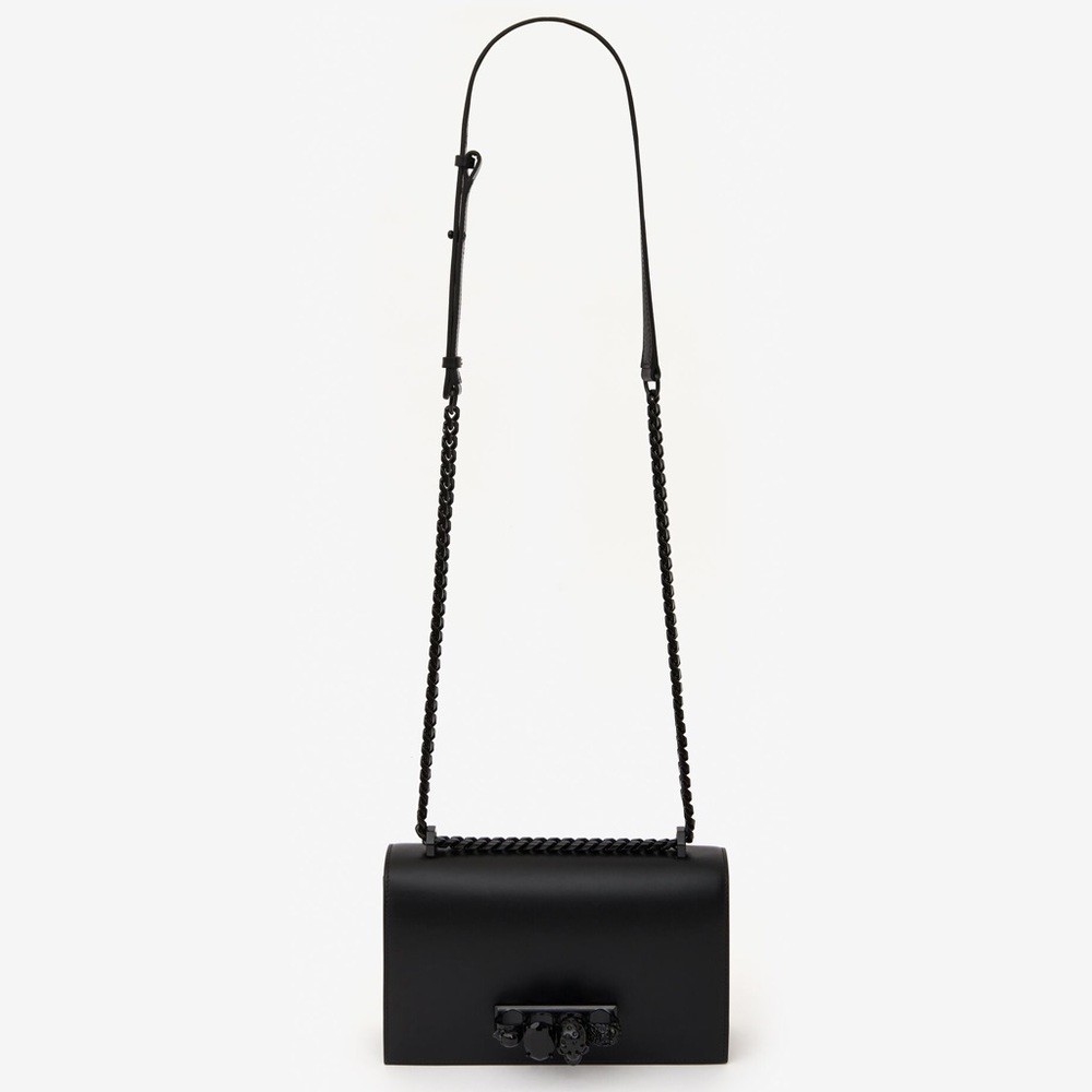Alexander McQueen Medium Blackout Leather Knuckle Shoulder Bag